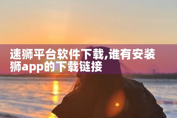 速狮平台软件下载