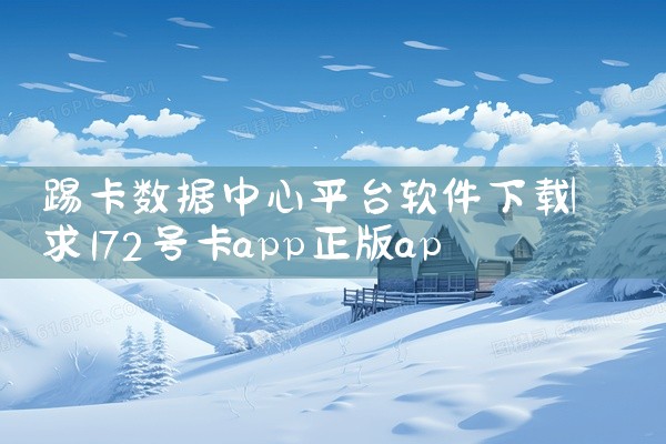 踢卡数据中心平台软件下载